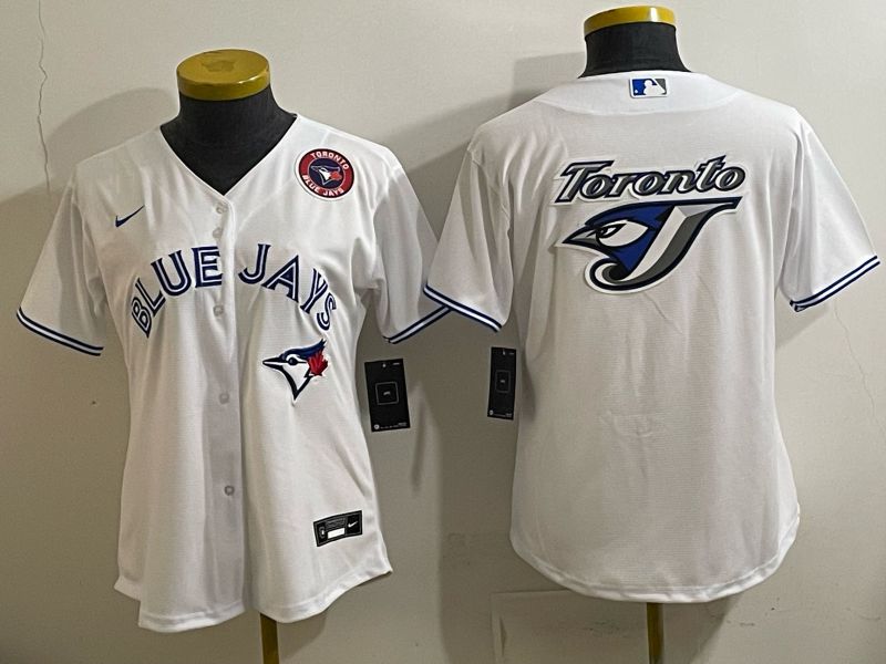 Women 2025 Nike Toronto Blue Jays Blank White Game MLB Jersey 015->women mlb jersey->Women Jersey